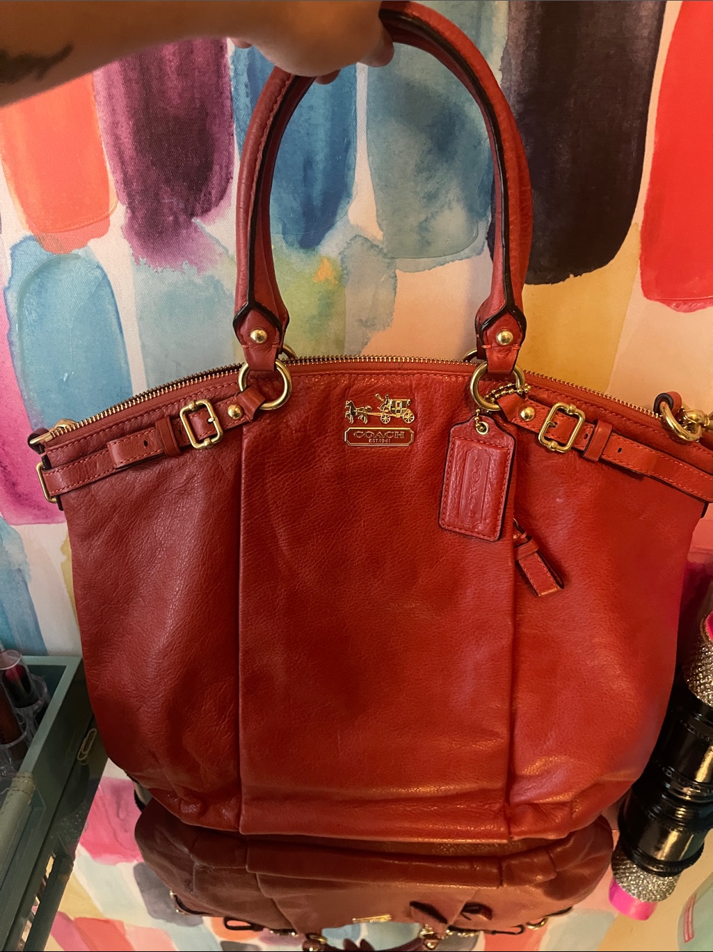 Coach Madison Leather Lindsey In Persimmon Style No 18641